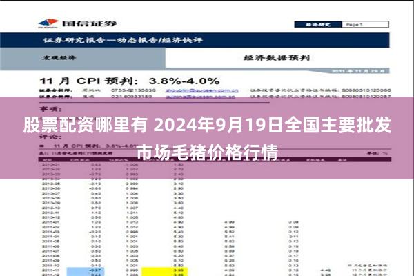 股票配资哪里有 2024年9月19日全国主要批发市场毛猪价格行情