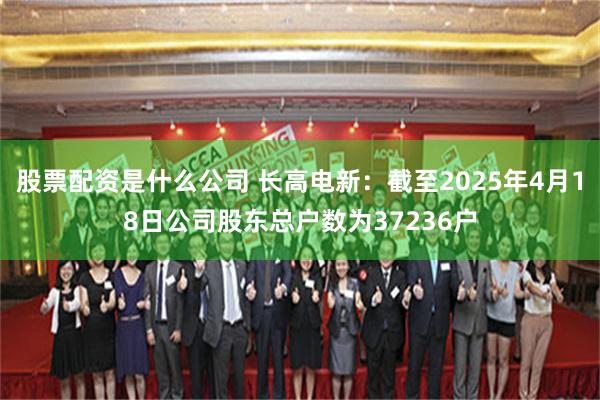 股票配资是什么公司 长高电新：截至2025年4月18日公司股东总户数为37236户