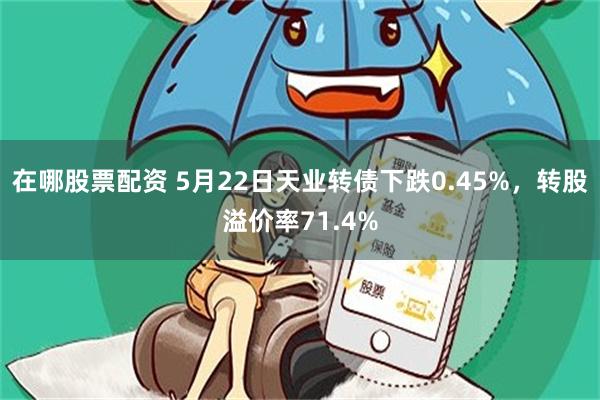 在哪股票配资 5月22日天业转债下跌0.45%，转股溢价率71.4%