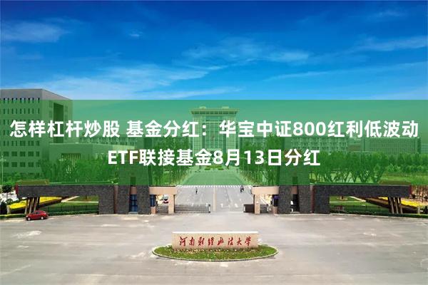 怎样杠杆炒股 基金分红：华宝中证800红利低波动ETF联接基金8月13日分红