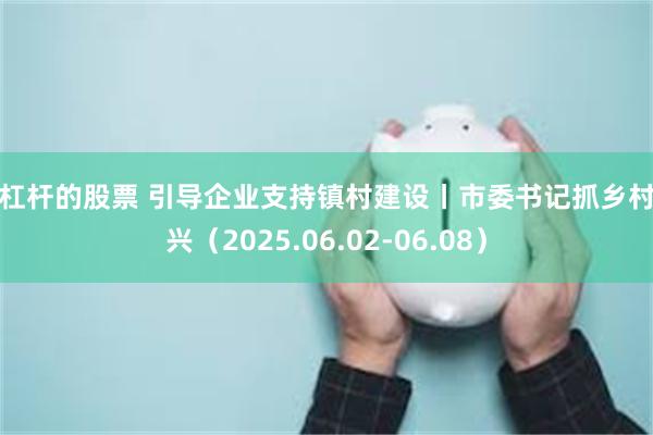 带杠杆的股票 引导企业支持镇村建设丨市委书记抓乡村振兴(2025.06.02-06.08)