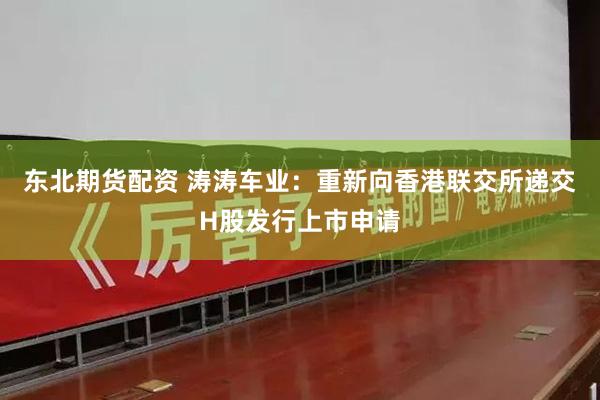 东北期货配资 涛涛车业：重新向香港联交所递交H股发行上市申请