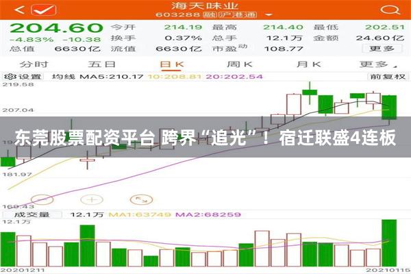 东莞股票配资平台 跨界“追光”!宿迁联盛4连板