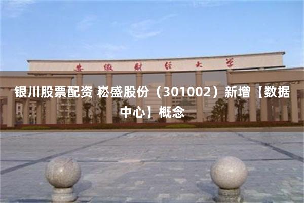银川股票配资 崧盛股份（301002）新增【数据中心】概念