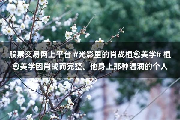 股票交易网上平台 #光影里的肖战植愈美学# 植愈美学因肖战而完整。他身上那种温润的个人
