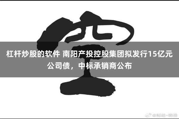 杠杆炒股的软件 南阳产投控股集团拟发行15亿元公司债,中标承销商公布