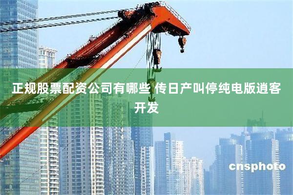 正规股票配资公司有哪些 传日产叫停纯电版逍客开发