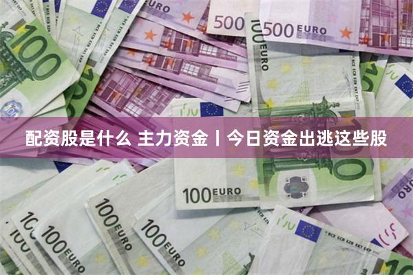 配资股是什么 主力资金丨今日资金出逃这些股
