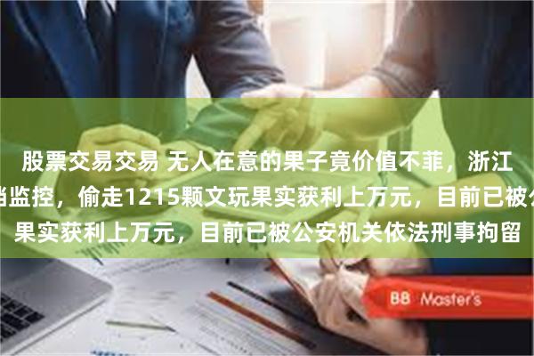 股票交易交易 无人在意的果子竟价值不菲，浙江两男子特意渡河，遮挡监控，偷走1215颗文玩果实获利上万元，目前已被公安机关依法刑事拘留