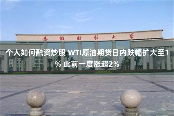 个人如何融资炒股 WTI原油期货日内跌幅扩大至1% 此前一度涨超2%