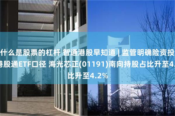 什么是股票的杠杆 智通港股早知道 | 监管明确险资投资港股通ETF口径 海光芯正(01191)南向持股占比升至4.2%