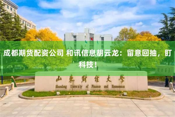 成都期货配资公司 和讯信息胡云龙：留意回抽，盯科技！